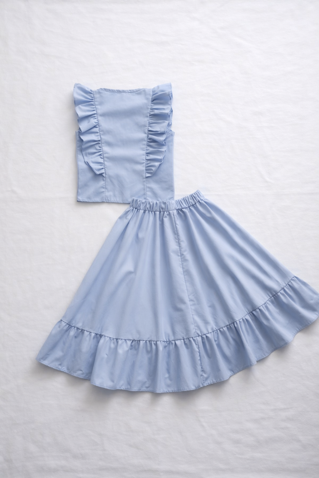 Set Blusa y Falda Azul en Popelina