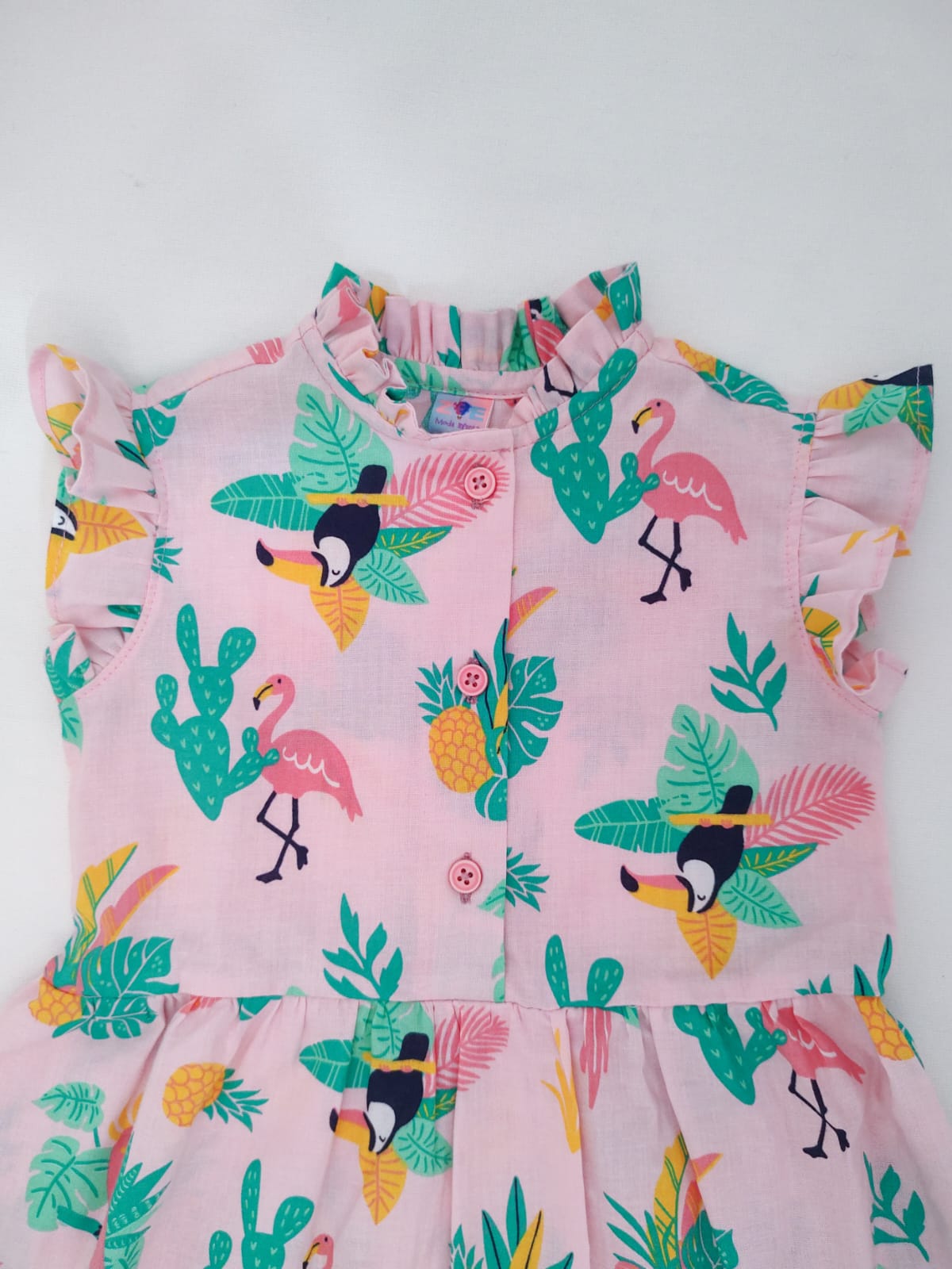 Vestido manga sisa para niña