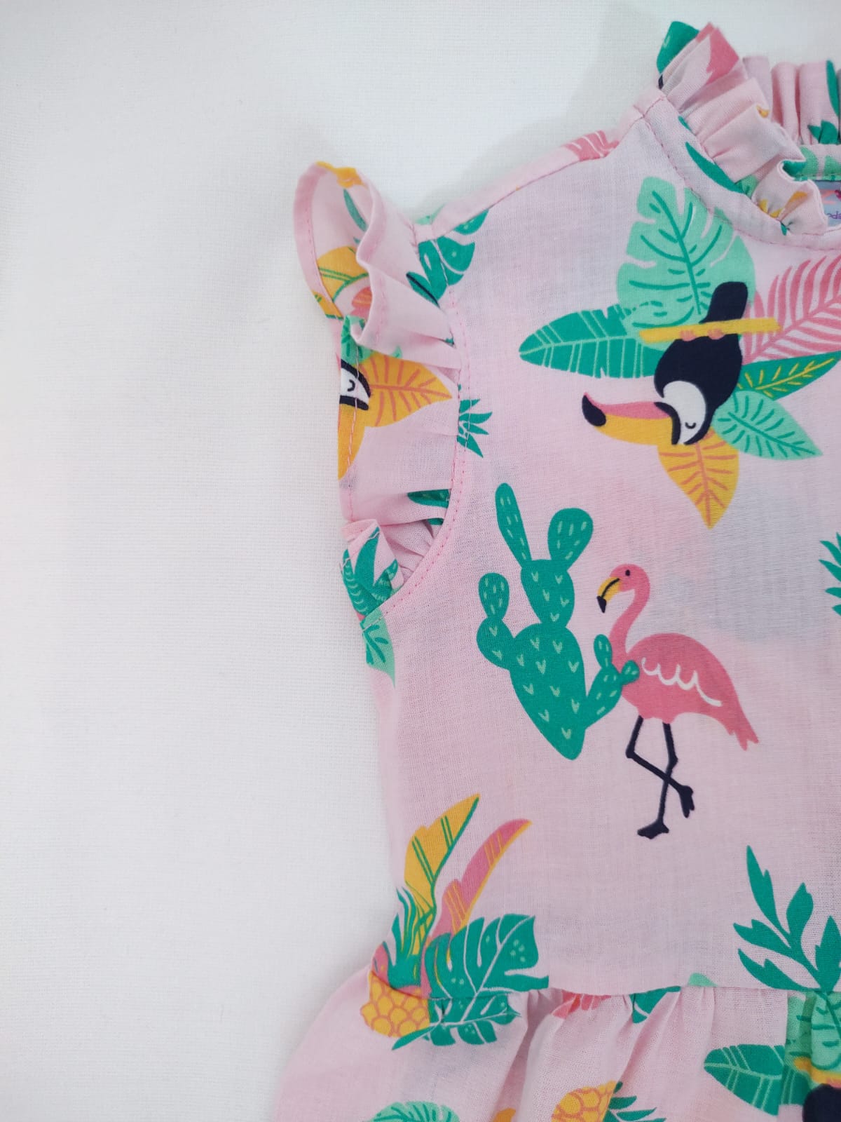 Vestido manga sisa para niña