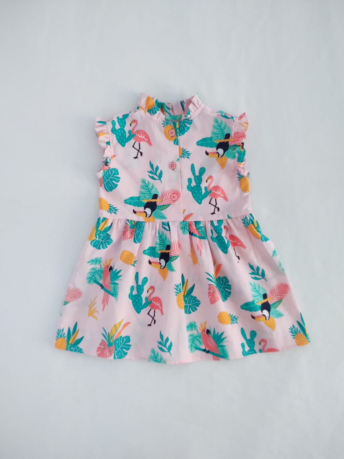 Vestido manga sisa para niña